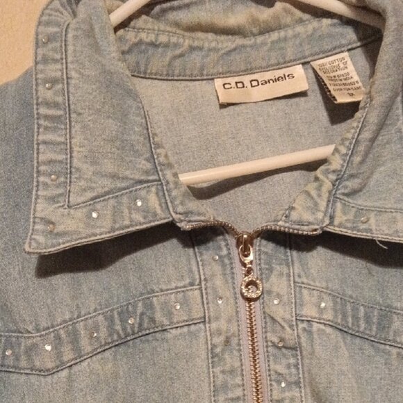 C.D. Daniels Light Blue Denim Jacket Size 3X - Picture 5 of 13